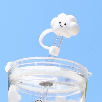 Cute reusable dustproof  silicone straw tip straw topper caps straw lid for 6-8mm bar accessories tool