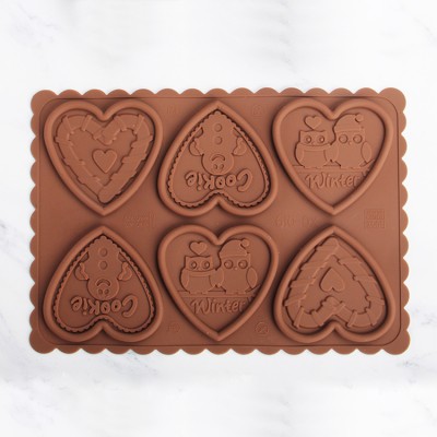 Heart shape custom christmas Valentine's Day silicone chocolate bar molds soap mold biscuits mold