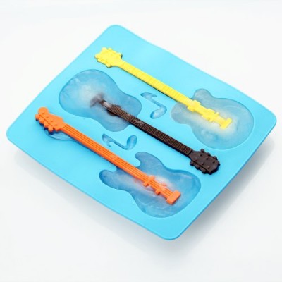 China Supplier Guitar Shape Silicone Ice Cube Tray Mold