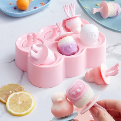 Cute animal shape fancy silicone ice pop molds homemade