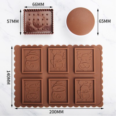 Food grade square silicone biscuit cookie mold valentine's Day Christmas chocolate mold