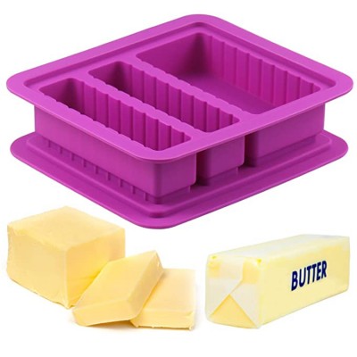 Amazon hot sell Non-stick and Flexible Rectangle Multi Use Food grade custom butter silicone tray mold cake mold with Lid